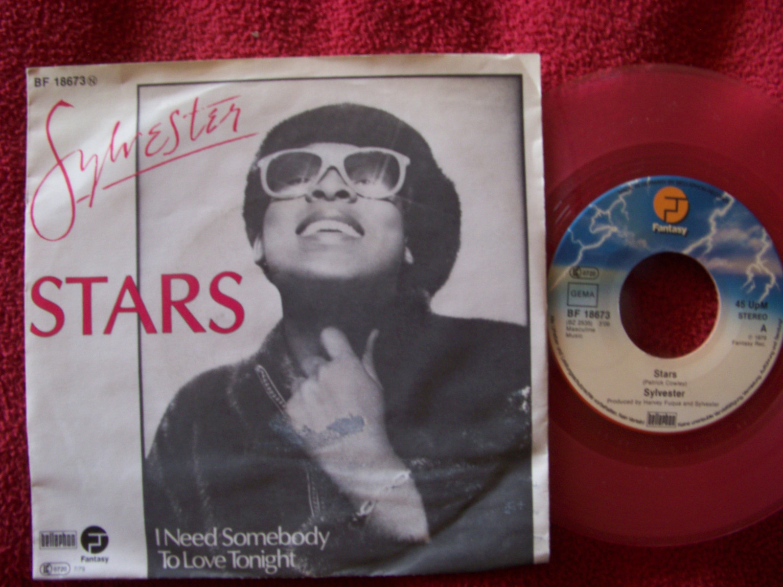 Sylvester – Stars / I need somebody to love tonight (rosa Vinyl, 7″ Single)