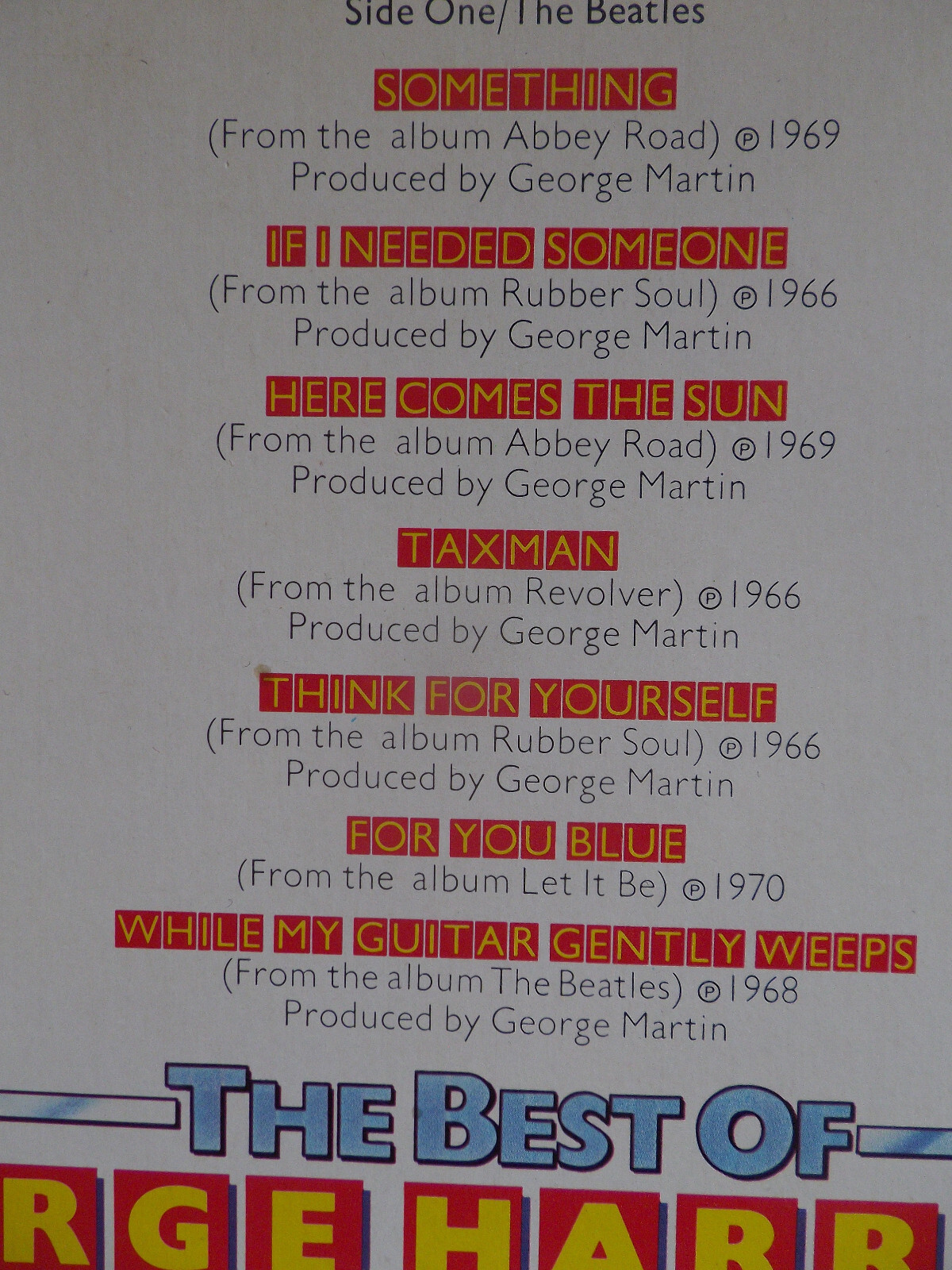 George Harrison – The Best of George Harrison | LP, EMI / Odeon, 1976, Bild 3
