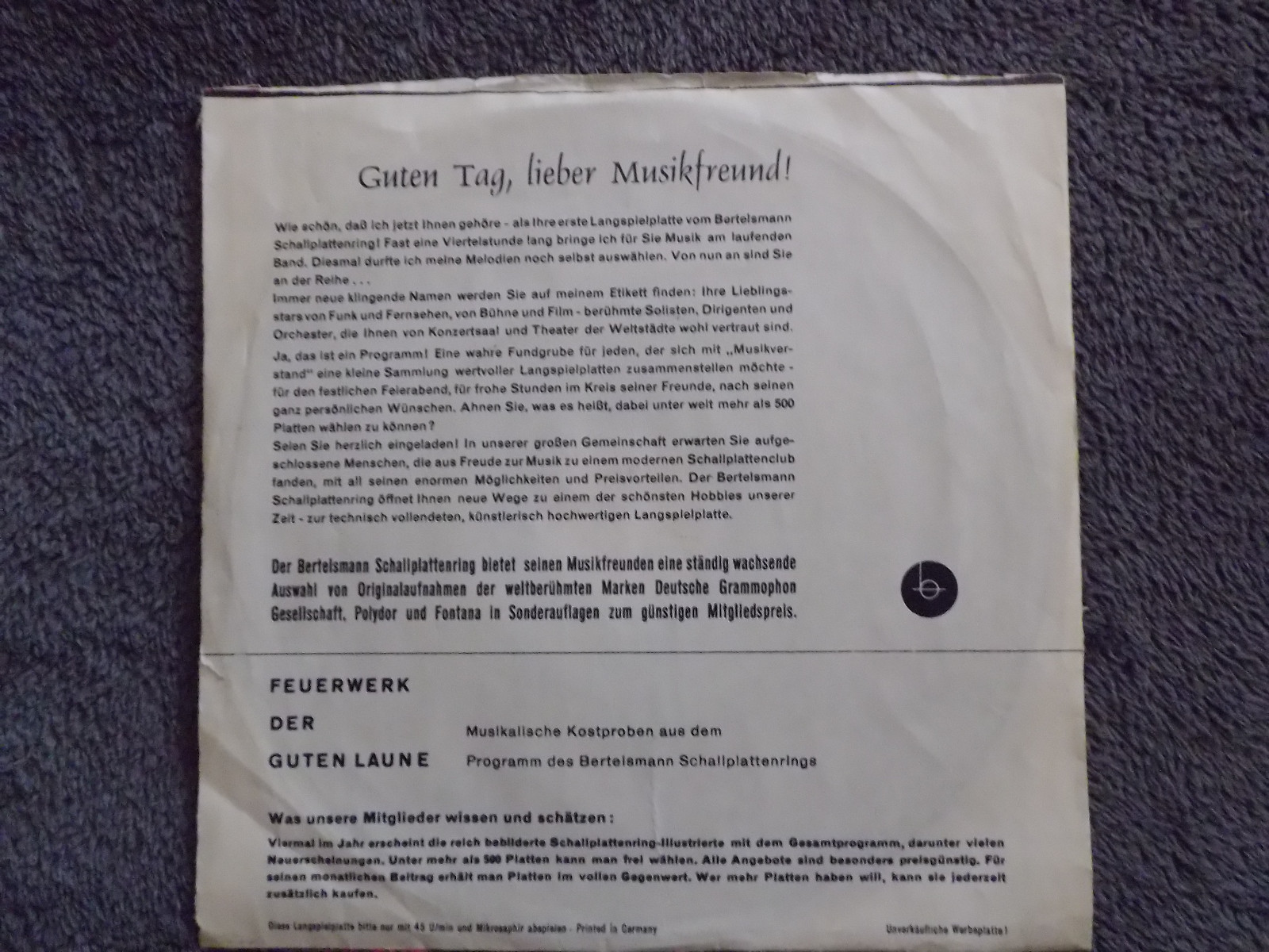Feuerwerk der guten Laune – Bertelsmann Schallplattenring, Bild 2