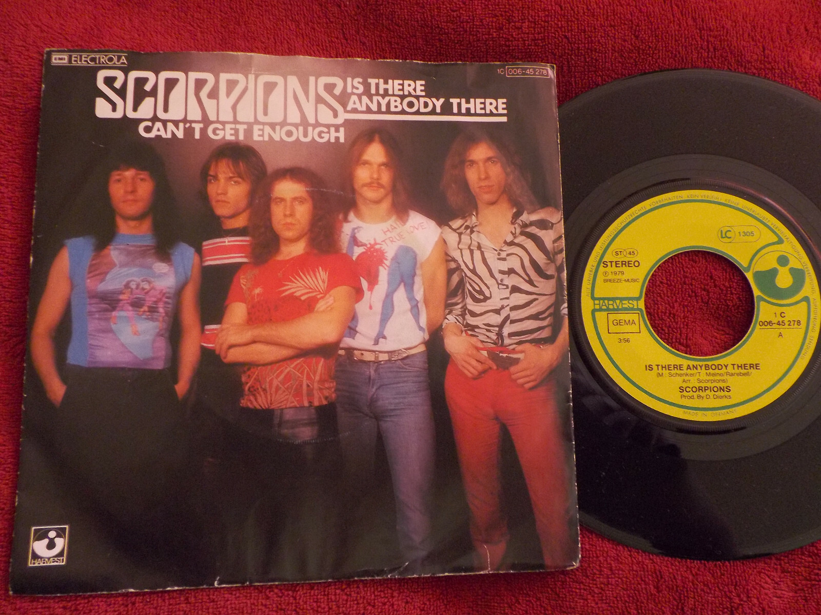 Scorpions – Is there anybody there / Can´t get enough | Harvest Records 1C 006-45 278 | Single 7″, Deutschland 1979