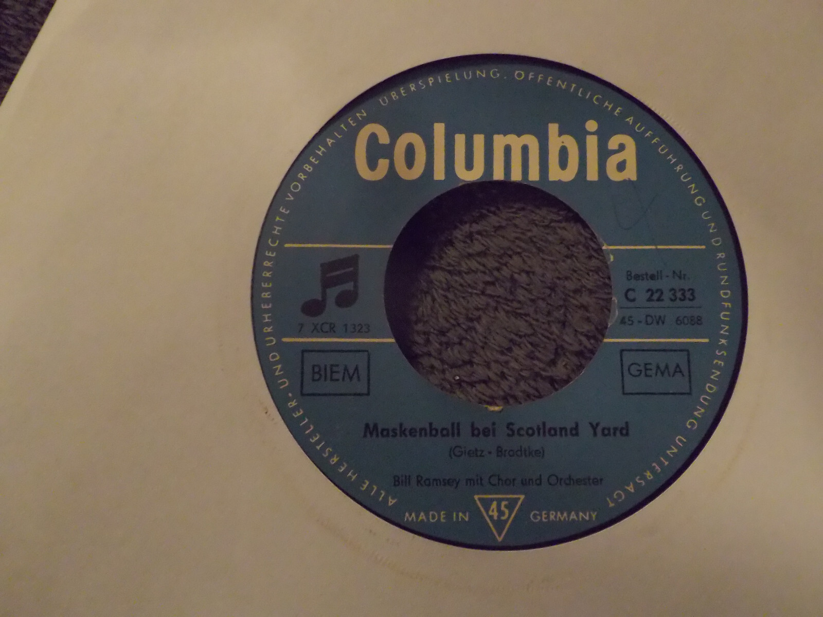 Bill Ramsey – Maskenball bei Scotland Yard / Hallo, Boss, hallo (Columbia, C 22 333)
