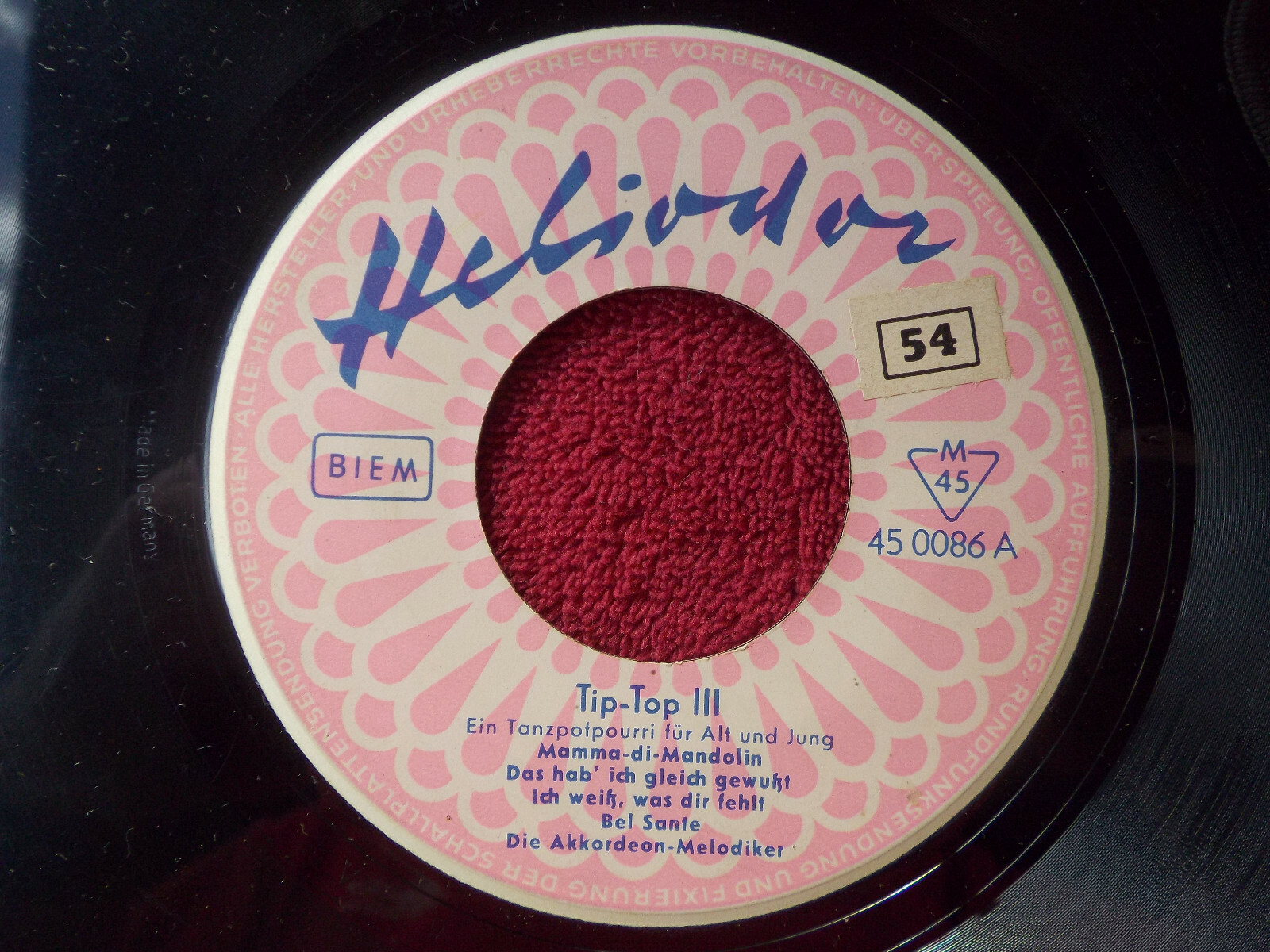 Die Akkordeon-Melodiker – Tip-Top III | Heliodor Records 45 0086