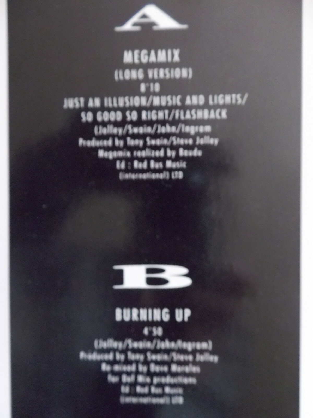 Imagination – Megamix (Long Version) / Burning Up · Maxi-Single · RCA Records · PT 42932 · Deutschland, 1989, Bild 3