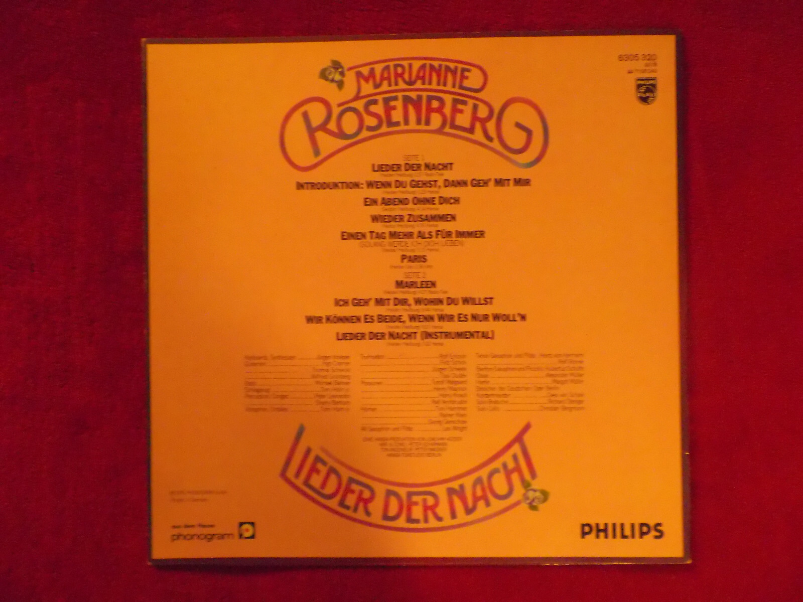Marianne Rosenberg – Lieder der Nacht | Philips Records LP, 1976, Bild 2