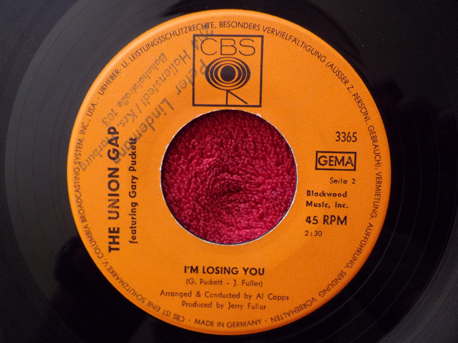 The Union Gap – Young Girl / I’m Losing You | CBS Records 3365, Single 45 U/min, Bild 2