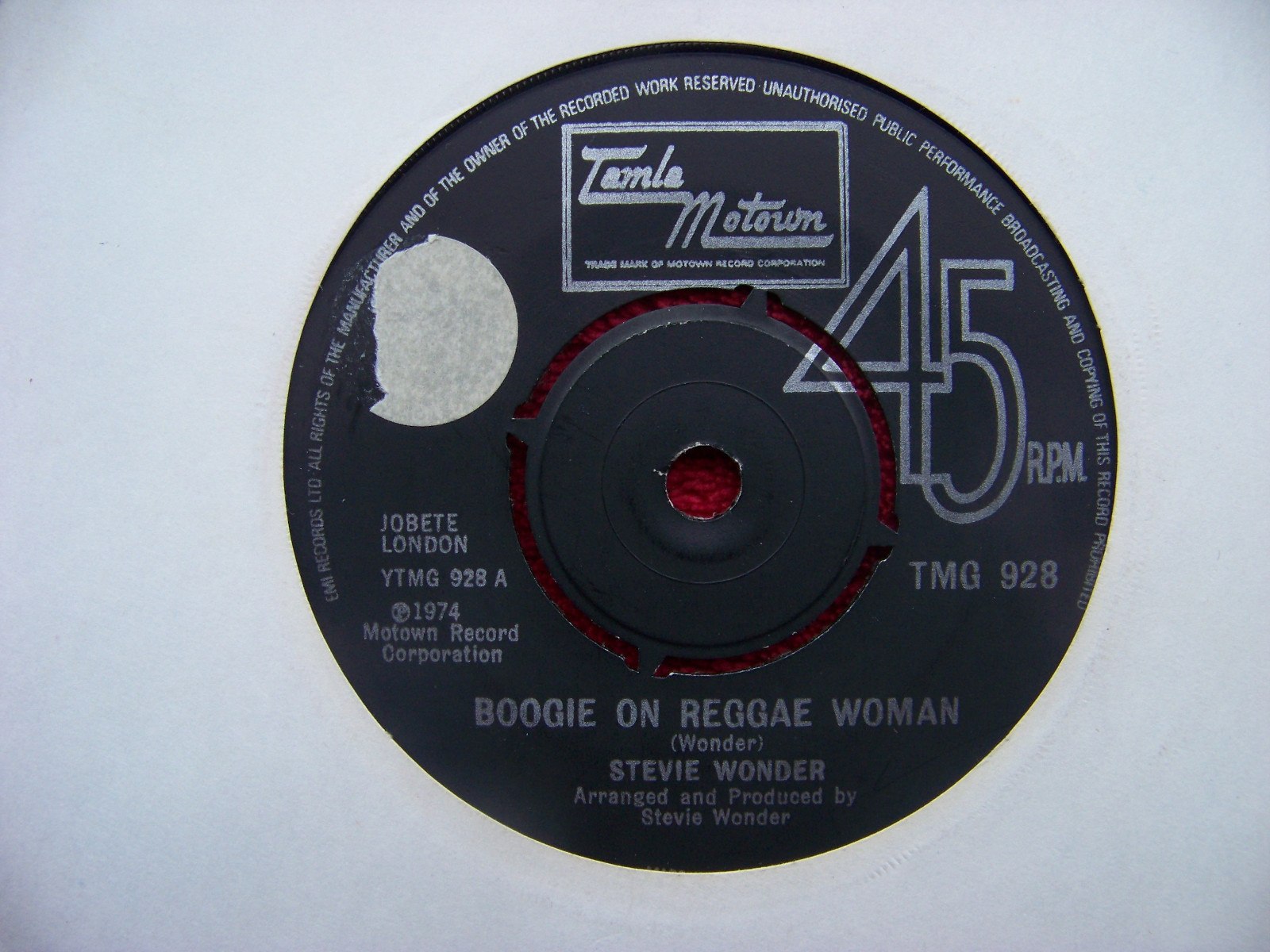 Stevie Wonder – Boogie on Reggae Woman / Evil (45 U/min)