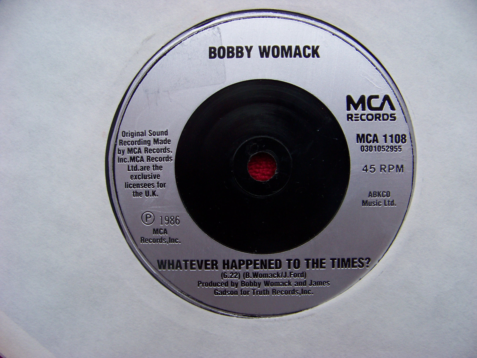 Bobby Womack – (I wanna) Make love to you / Whatever happened to the times? (Single, 1986), Bild 2