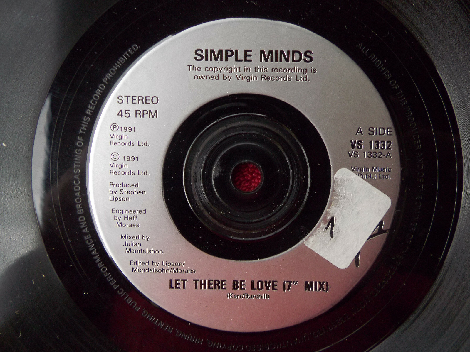 Simple Minds – Let There Be Love / Goodnight – Virgin Records, VS 1332 (1991)