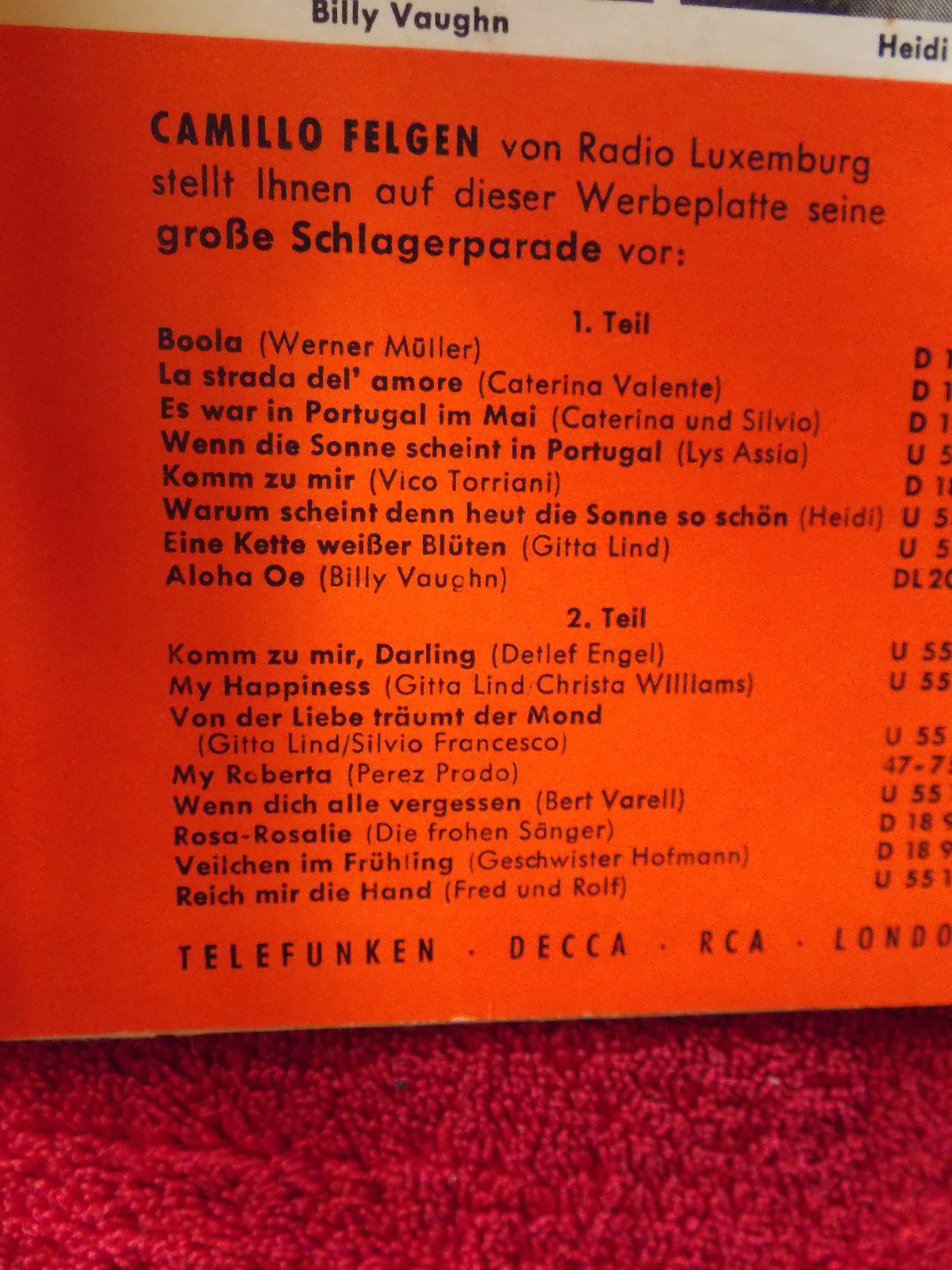 Klingende Post 13 – Telefunken-Schallplatte, 45 U/min, Bild 3