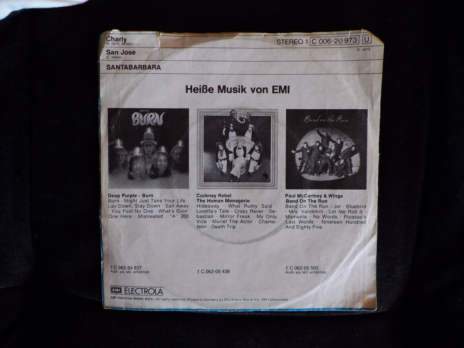 Santabarbara – Charly / San Jose (Harvest / EMI Records, 1973), Bild 2