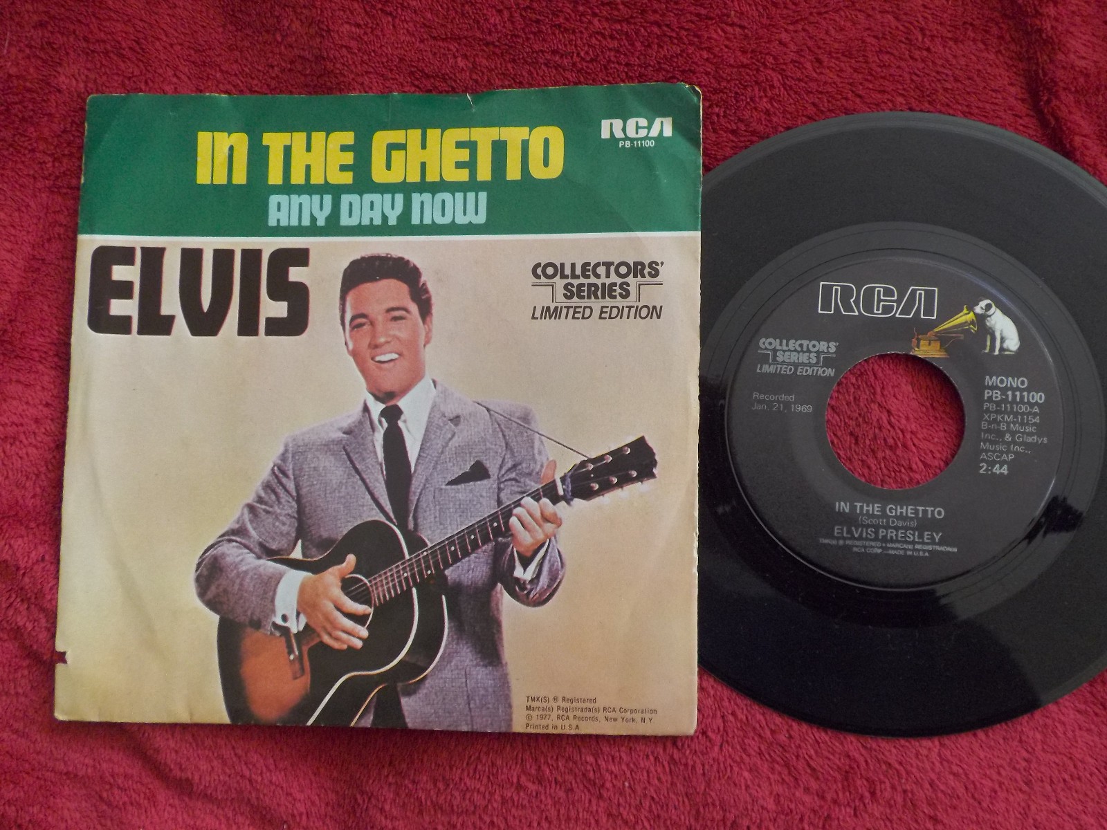 Elvis Presley – In the ghetto / Any day now | RCA Records PB - 11100, US, 1977