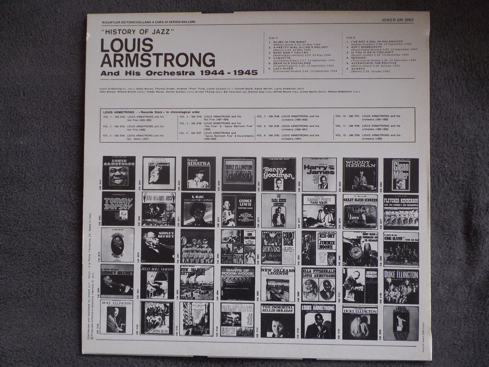 Louis Armstrong and his Orchestra – History of Jazz 1944–1945 (Joker Records, SM 3082, LP, 1971), Bild 2