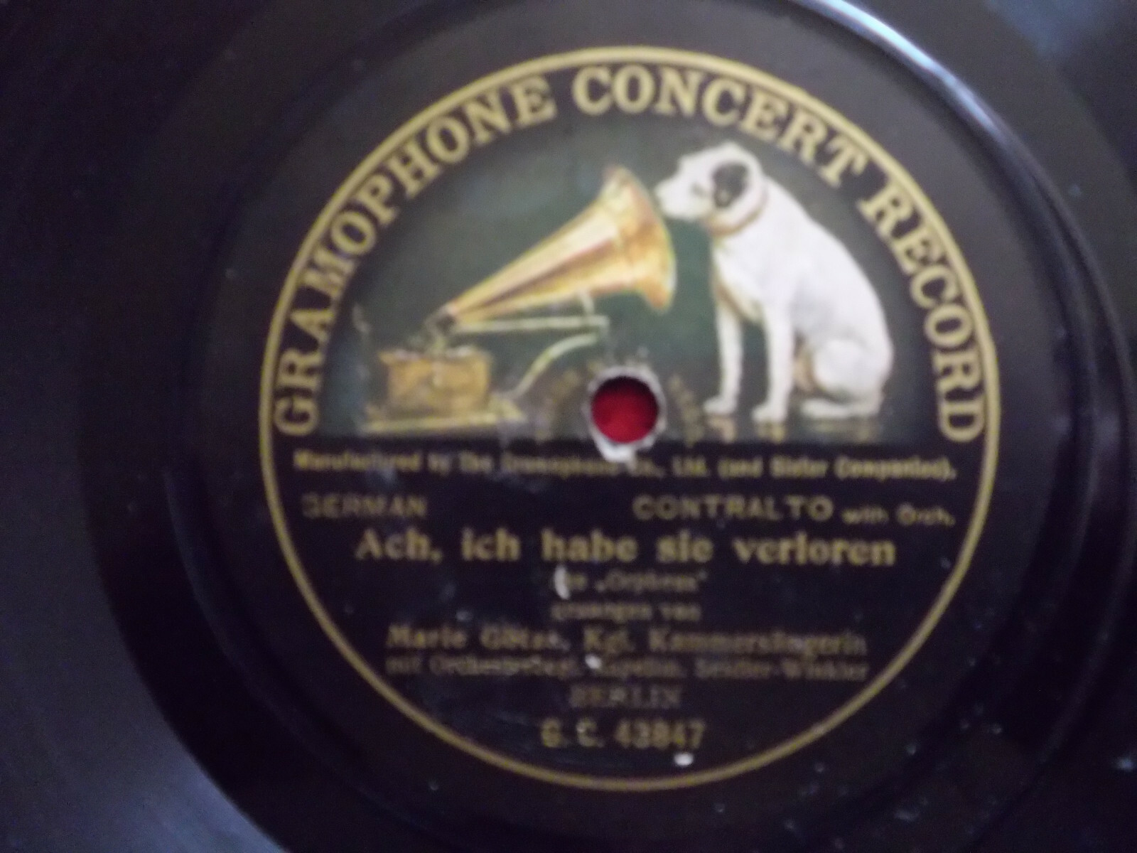Marie Götze – Ach, ich habe sie verloren / Lodernde Flammen aus Troubadour · Schellack, 78 U/min