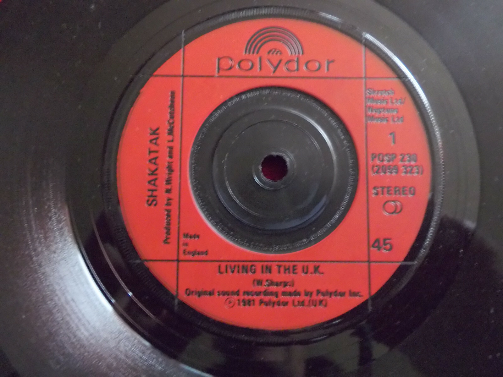 Shakatak – Living in the UK / Espirrito | Polydor Single, 1981