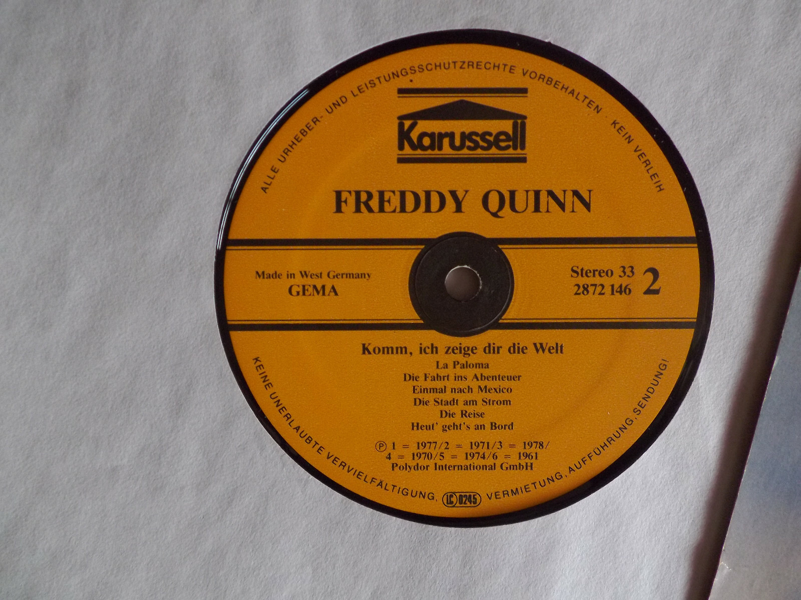 Freddy Quinn – Komm´ ich zeige dir die Welt (LP), Bild 2