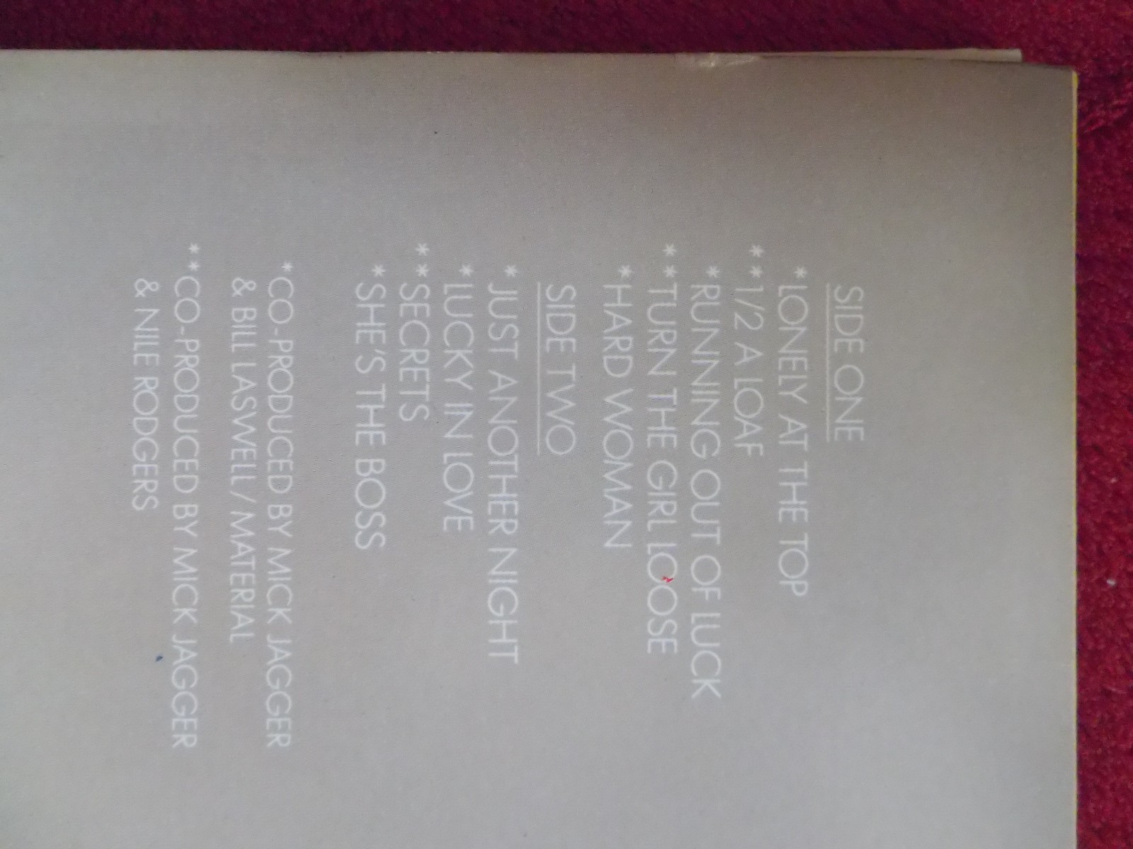 Mick Jagger – She´s the boss (LP, CBS Records, 1985), Bild 5