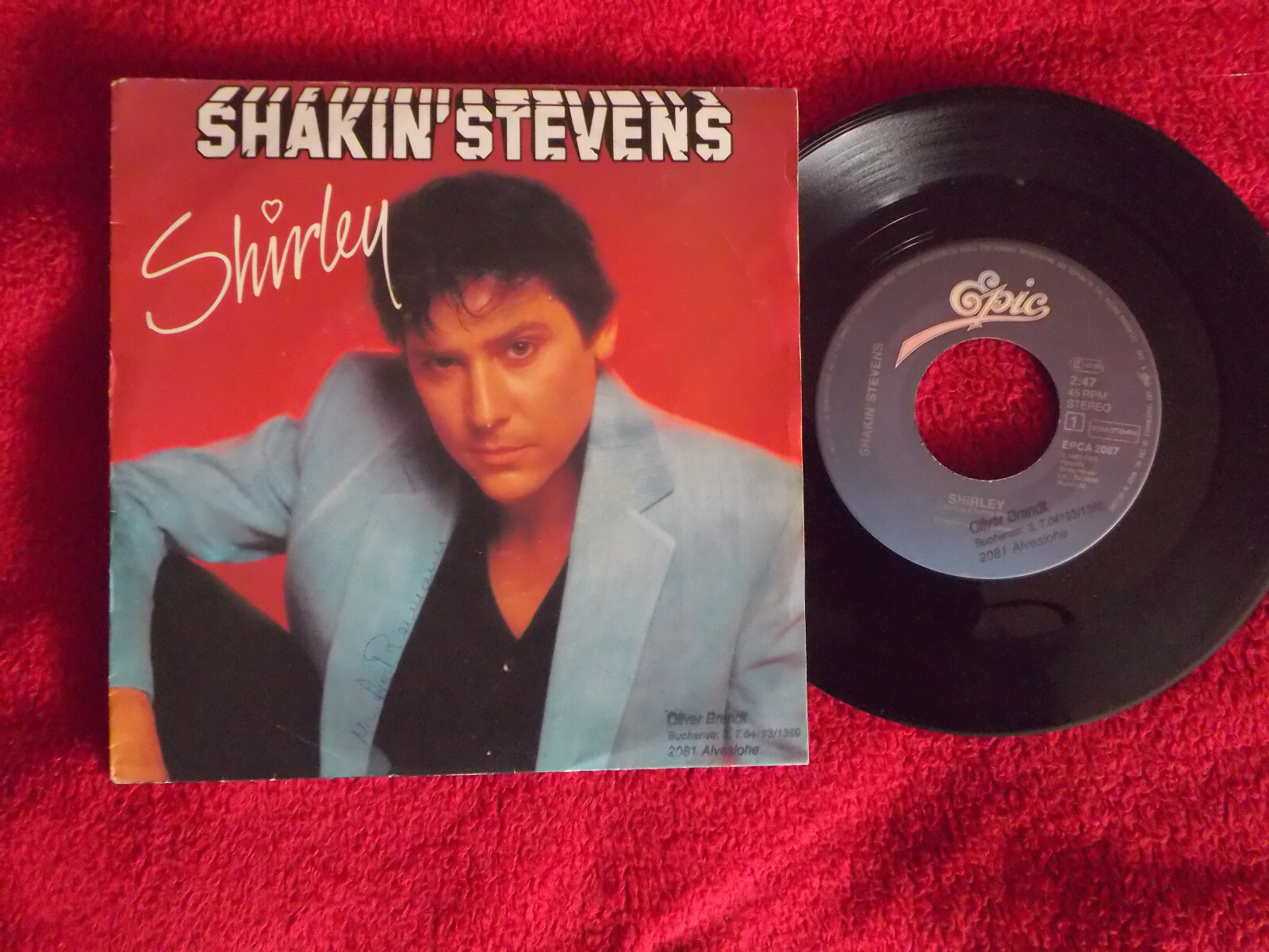 Shakin´ Stevens – Shirley / I´m for you (Single, Epic Records, Niederlande, 1982)