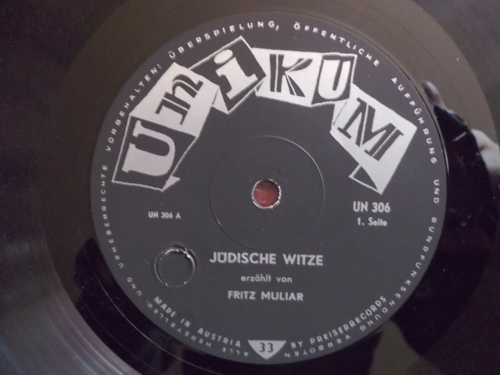 Fritz Muliar – Jüdische Witze erzählt von Fritz Muliar | LP, Unikum Records, Bild 2