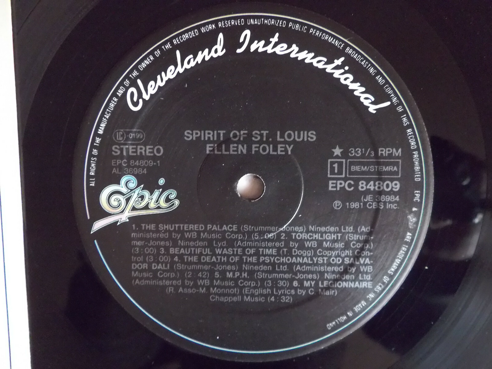 Ellen Foley – Spirit of St. Louis (LP, 1981), Bild 2