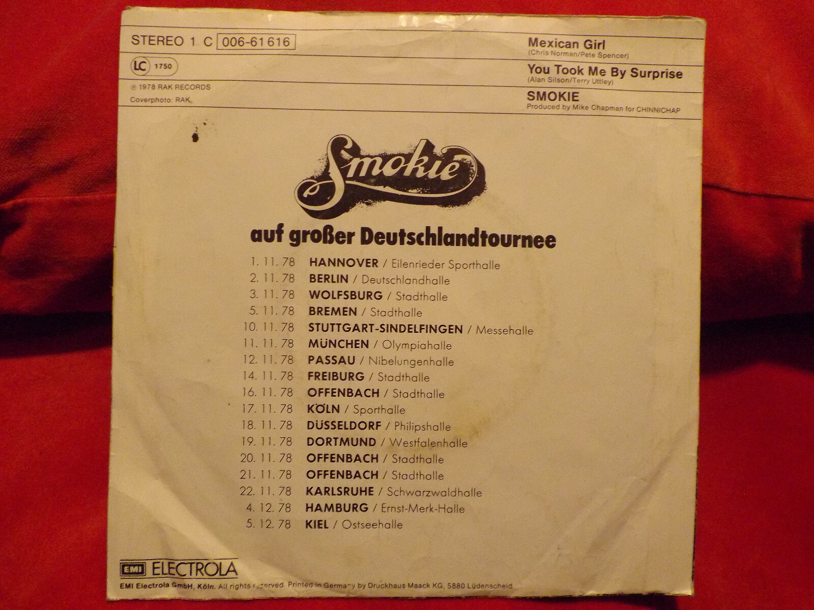 Smokie – Mexican Girl / You Took Me by Surprise (7-Inch-Single), Bild 2