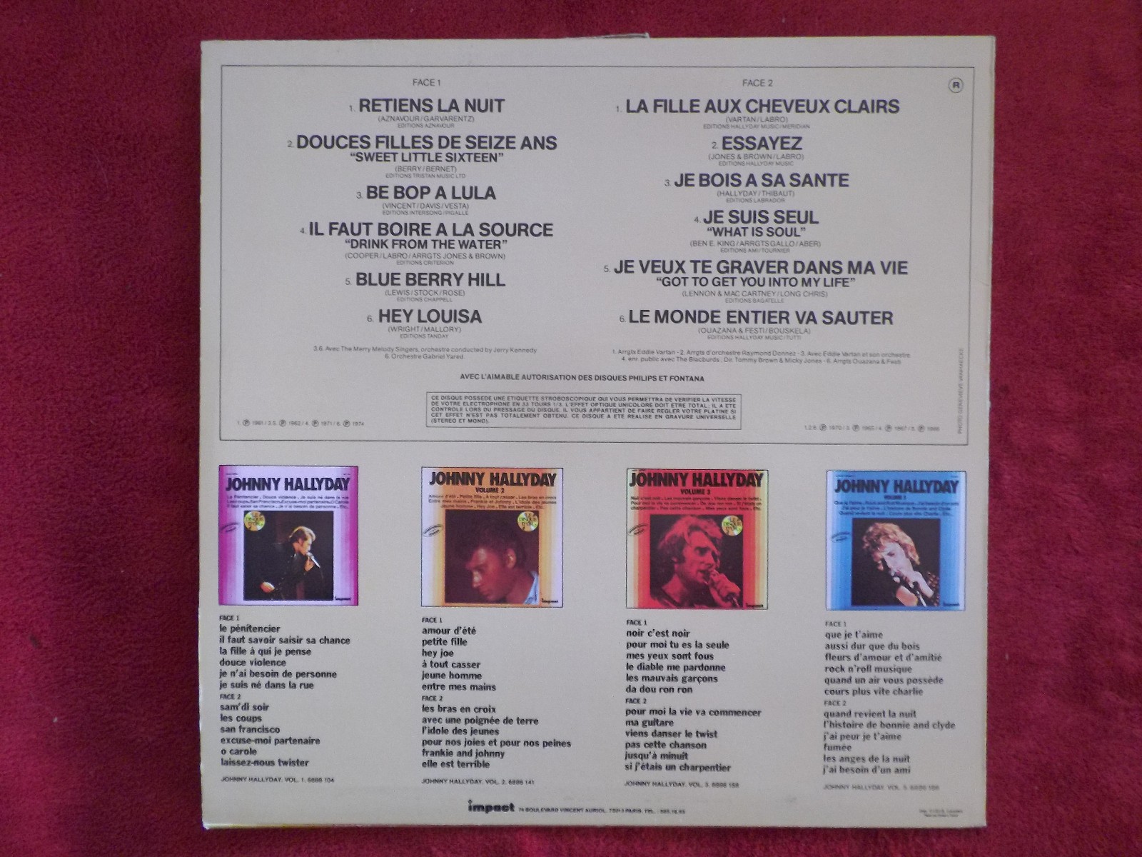 Johnny Hallyday – Vol. 4 (Impact Records, LP), Bild 2