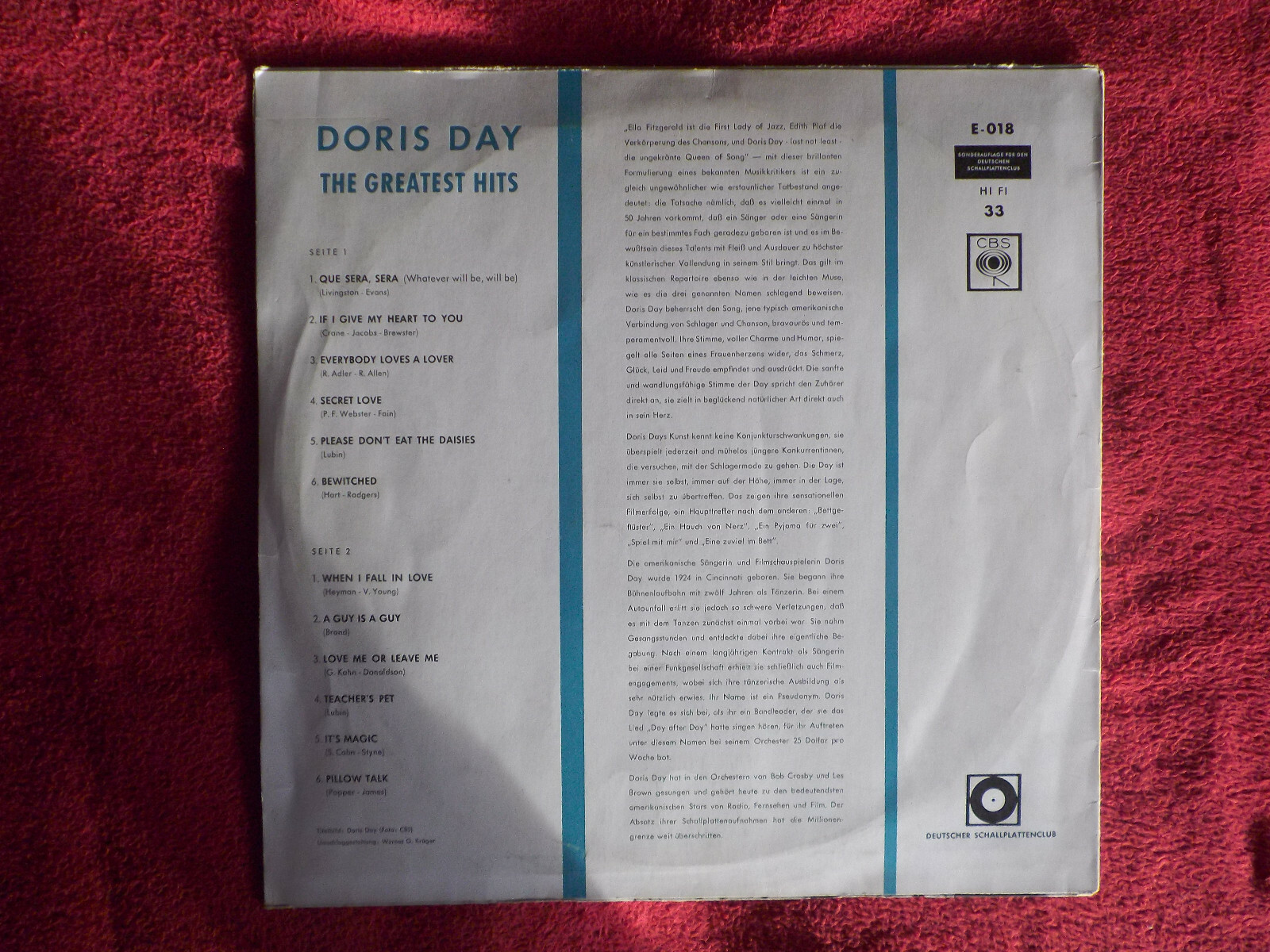 Doris Day – The Greatest Hits | LP, CBS Records, Bild 3