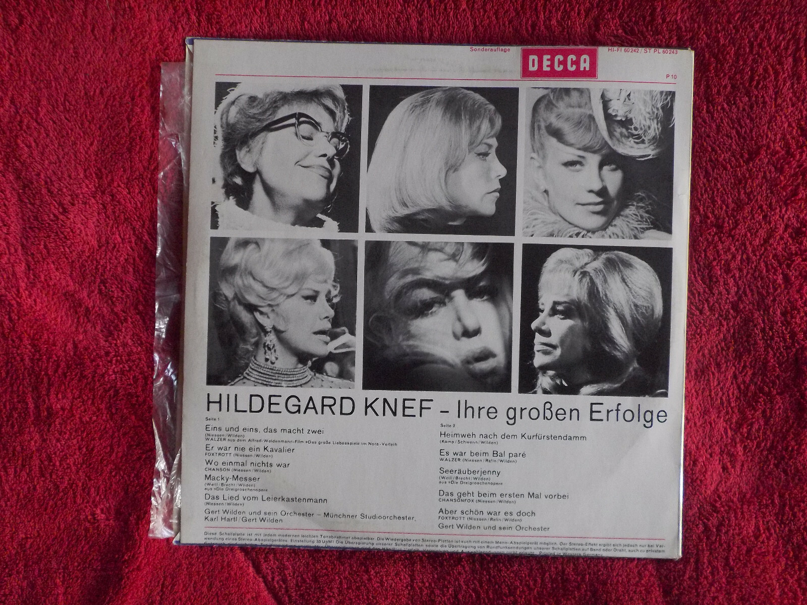 Hildegard Knef – Ihre großen Erfolge | Decca Records, 10-Inch-LP, Bild 3