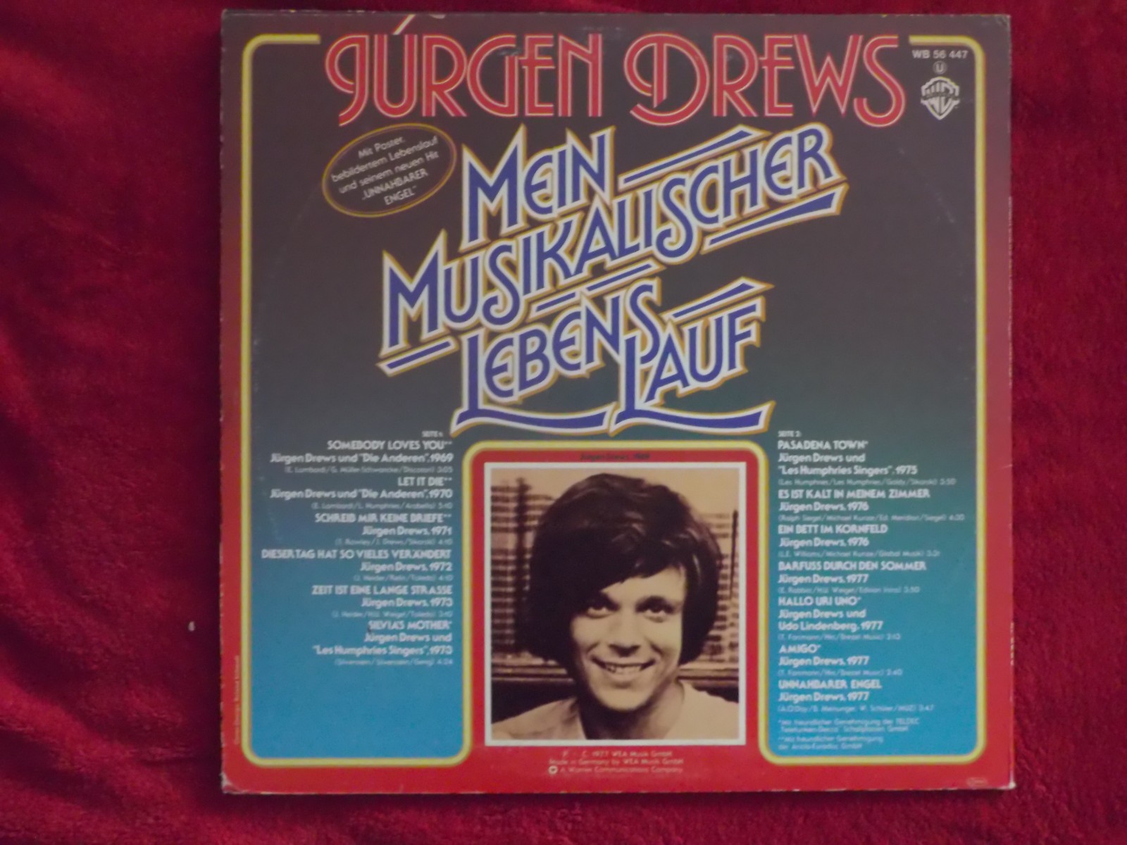Jürgen Drews – Mein musikalischer Lebenslauf | Warner Bros. Records LP, 1977, mit Poster, Bild 4