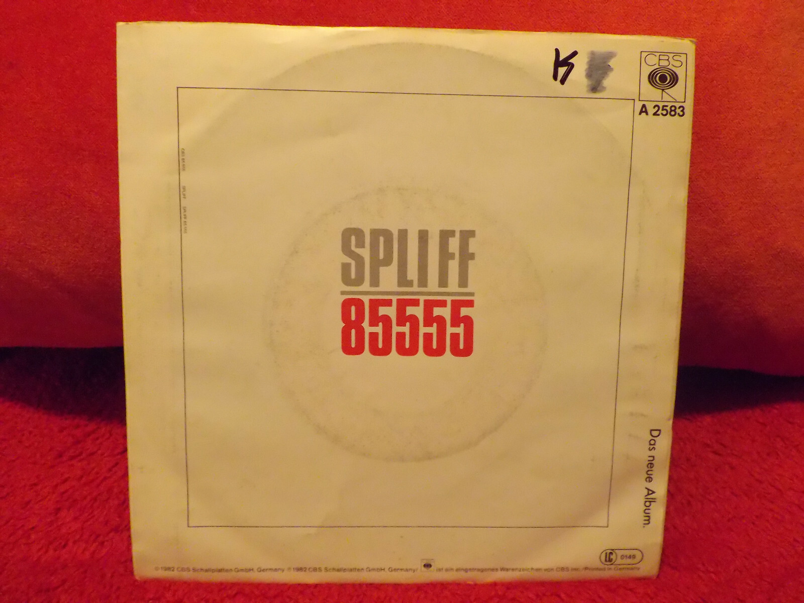Spliff – Deja vu / Jerusalem (live), CBS Records A 2583, 7″-Single, 1982, Bild 2