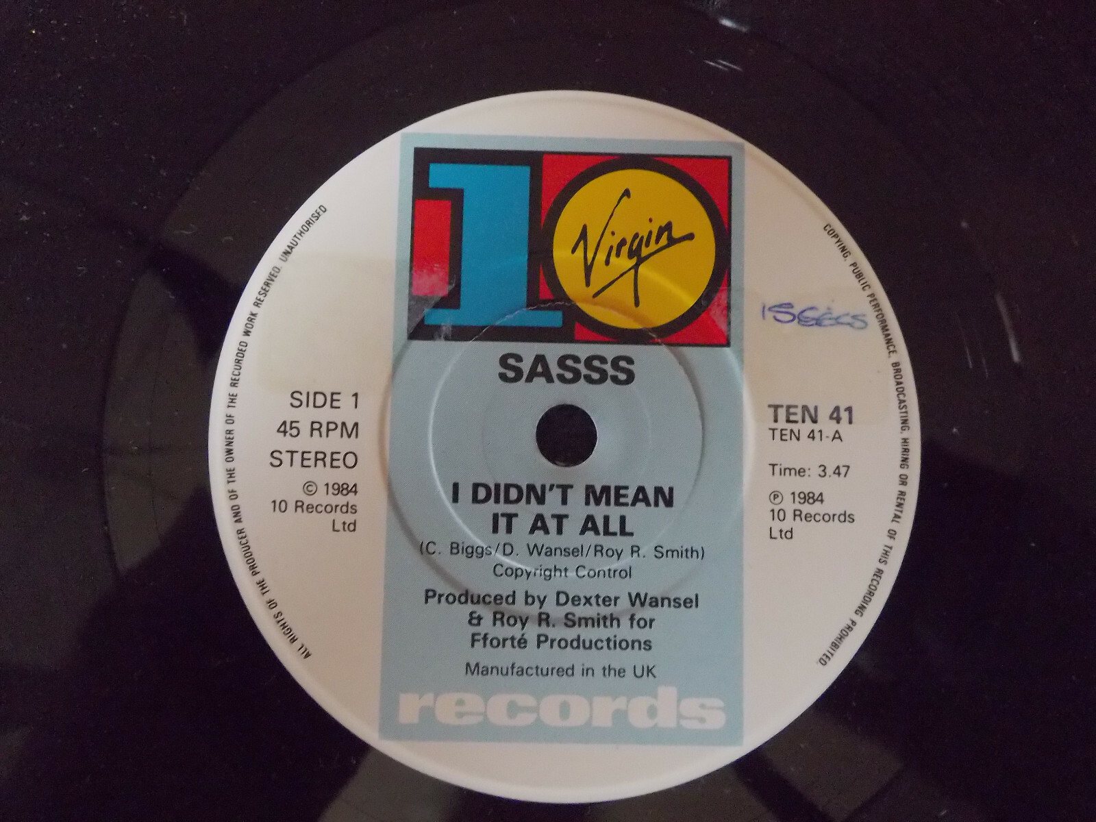 Sasss – I didn´t mean it at all / City life (Single, 1984)