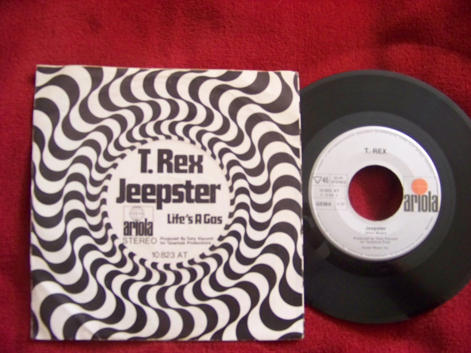 T. Rex – Jeepster / Life´s gas | Ariola Records 10 823 AT, deutsche Single