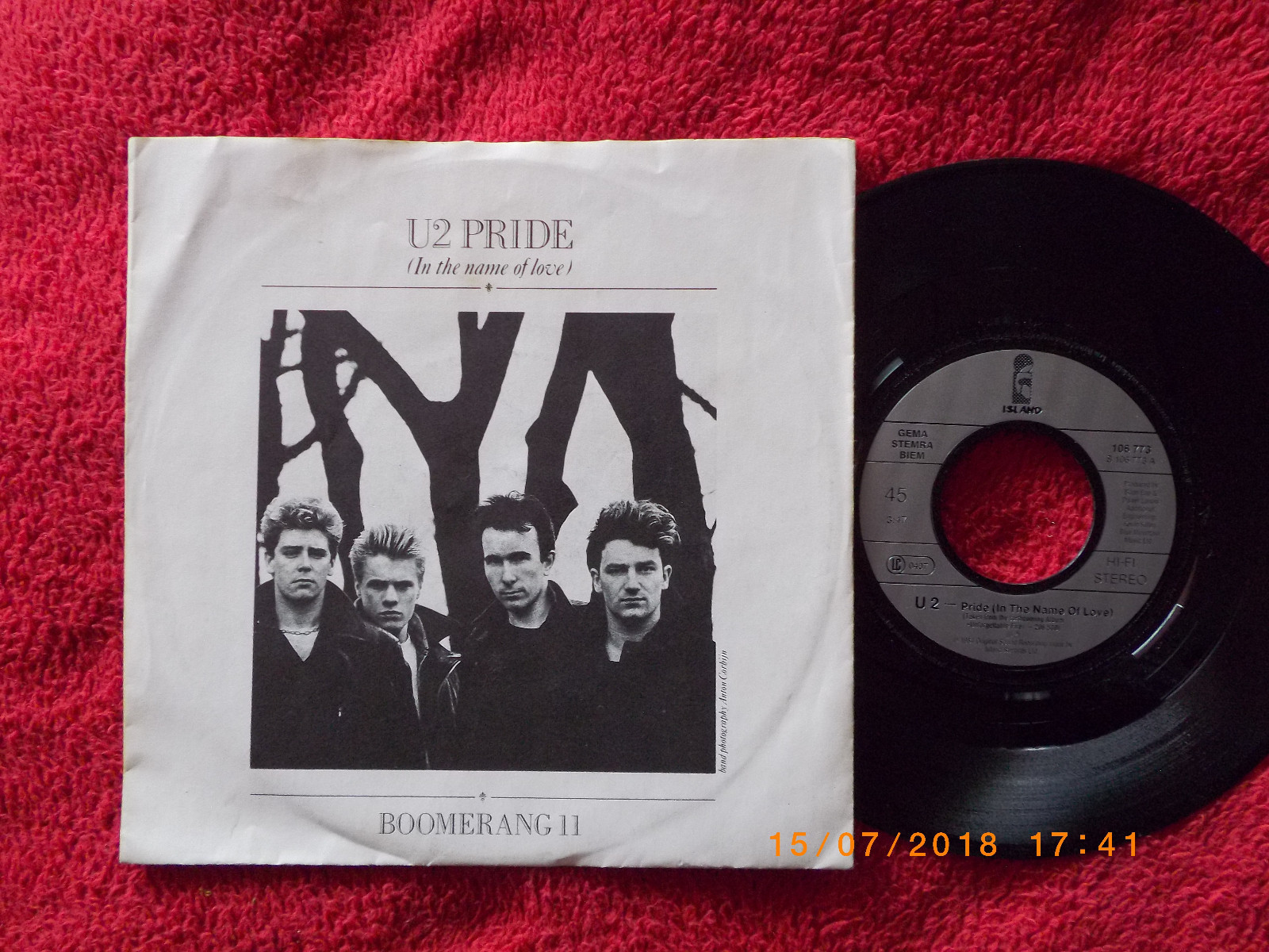U2 – Pride (In the Name of Love) / Boomerang 11 – deutsche Island-Single