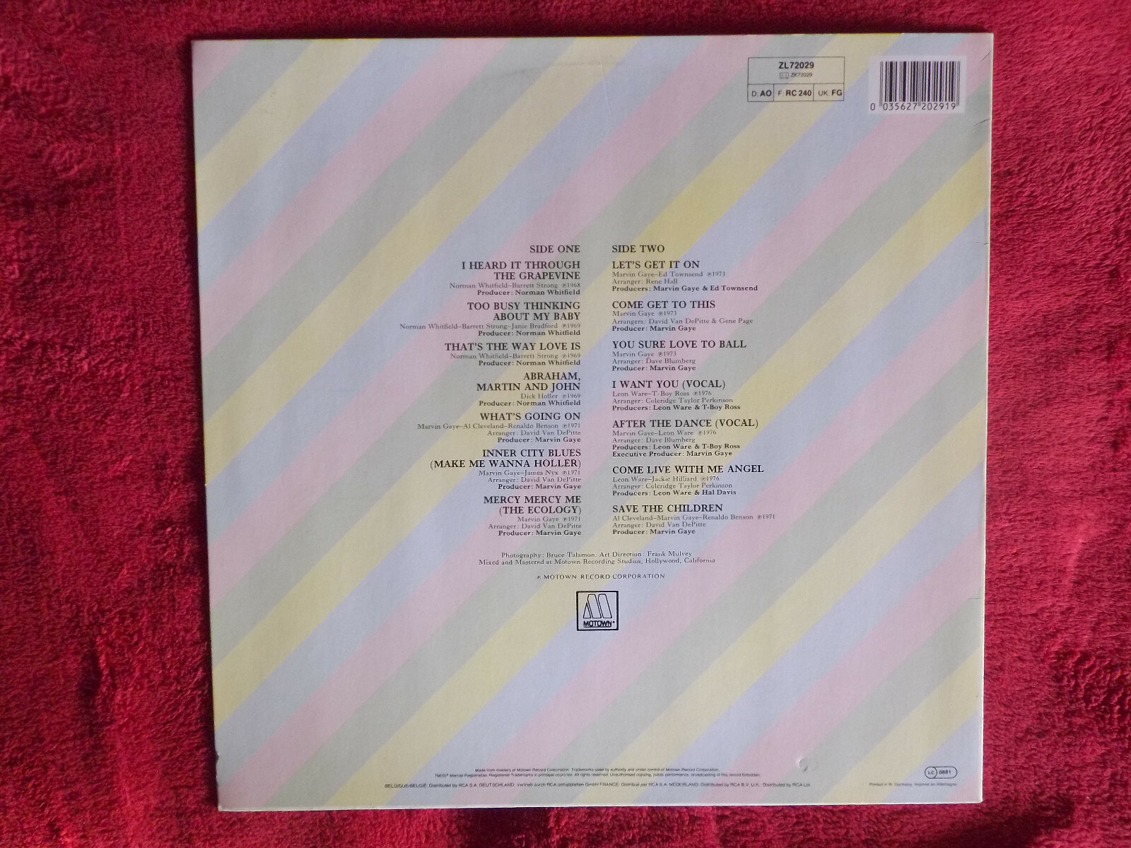 Marvin Gaye – The Best of (Motown Records, ZL 72029, LP), Bild 3