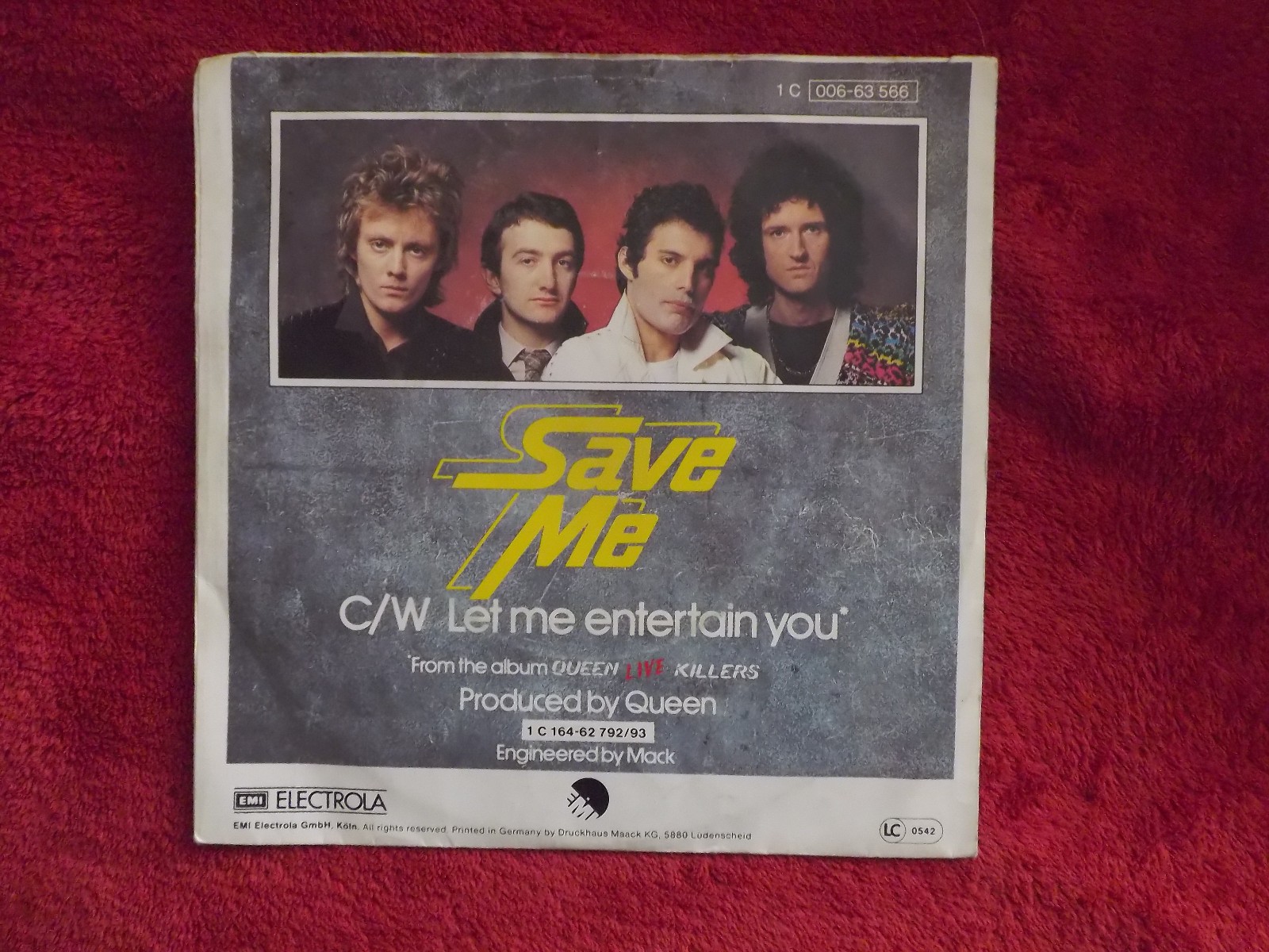 Queen – Save me / Let me entertain you (7″-Single, EMI Records, Deutschland, 1980), Bild 2