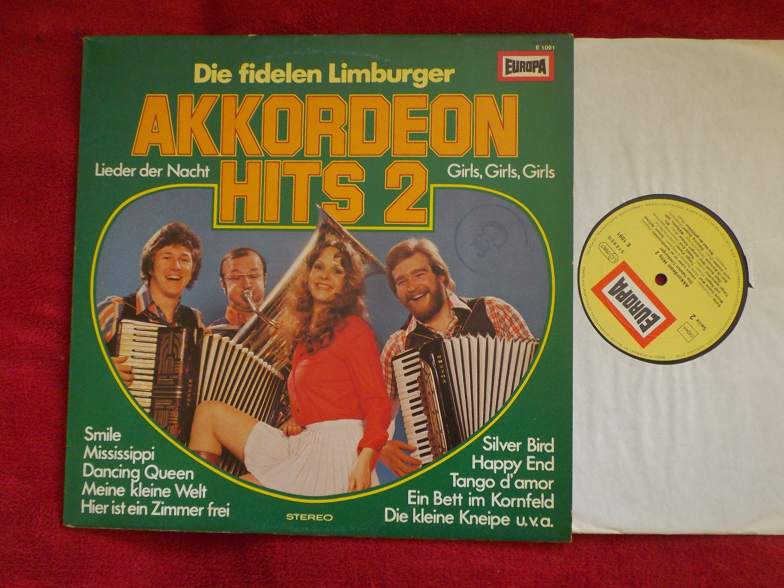 Die fidelen Limburger – Akkordeon Hits 2 (Europa Records, E 1091)