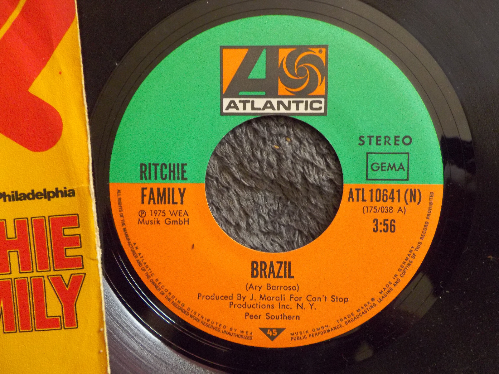 The Ritchie Family – Brazil / Hot Trip | 7″-Single, Atlantic Records, 1975, Bild 2