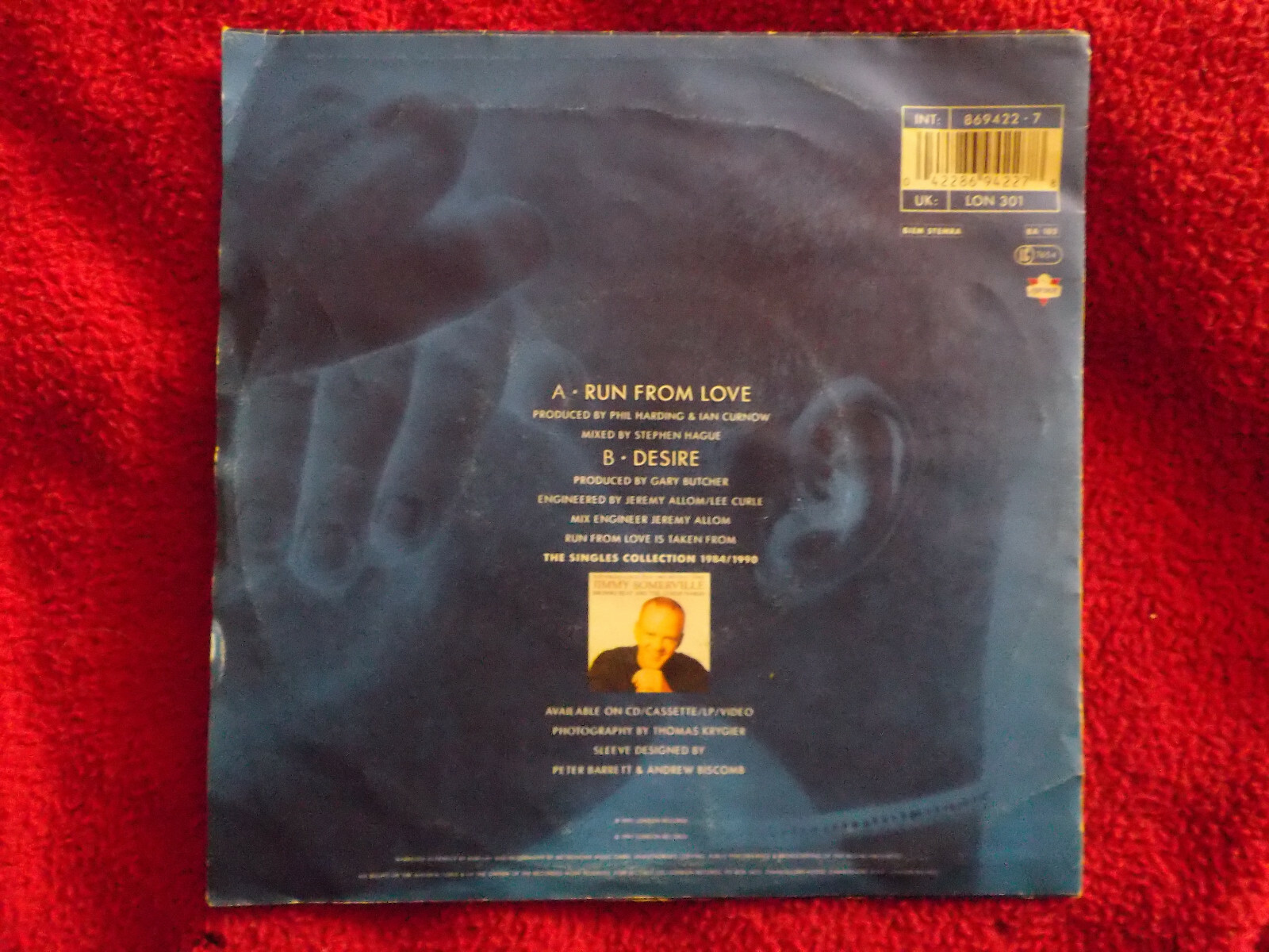 Jimmy Somerville – Run from Love / Desire (Single, Deutschland, 1991), Bild 2