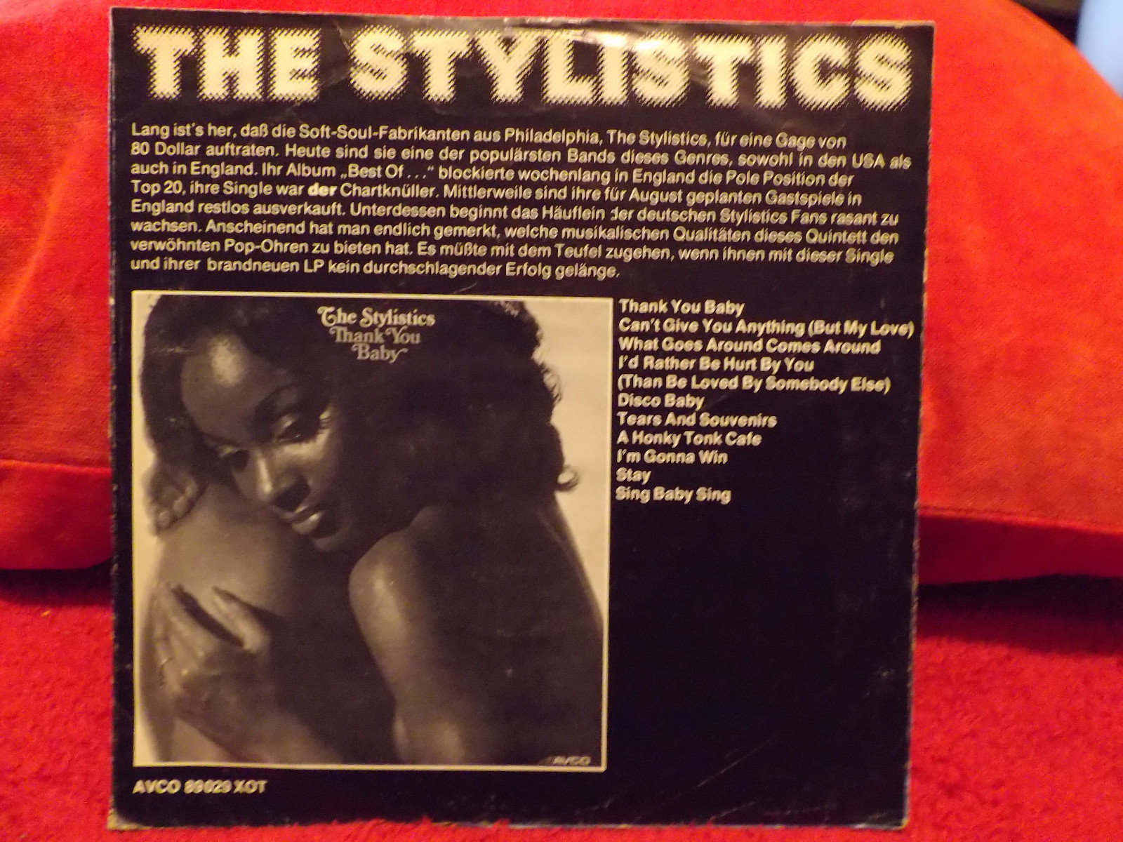 The Stylistics – Can´t give you anything / I´d rather be hurt by you | 7″-Single, AVCO 16 233 AT (Deutschland, 1975), Bild 2