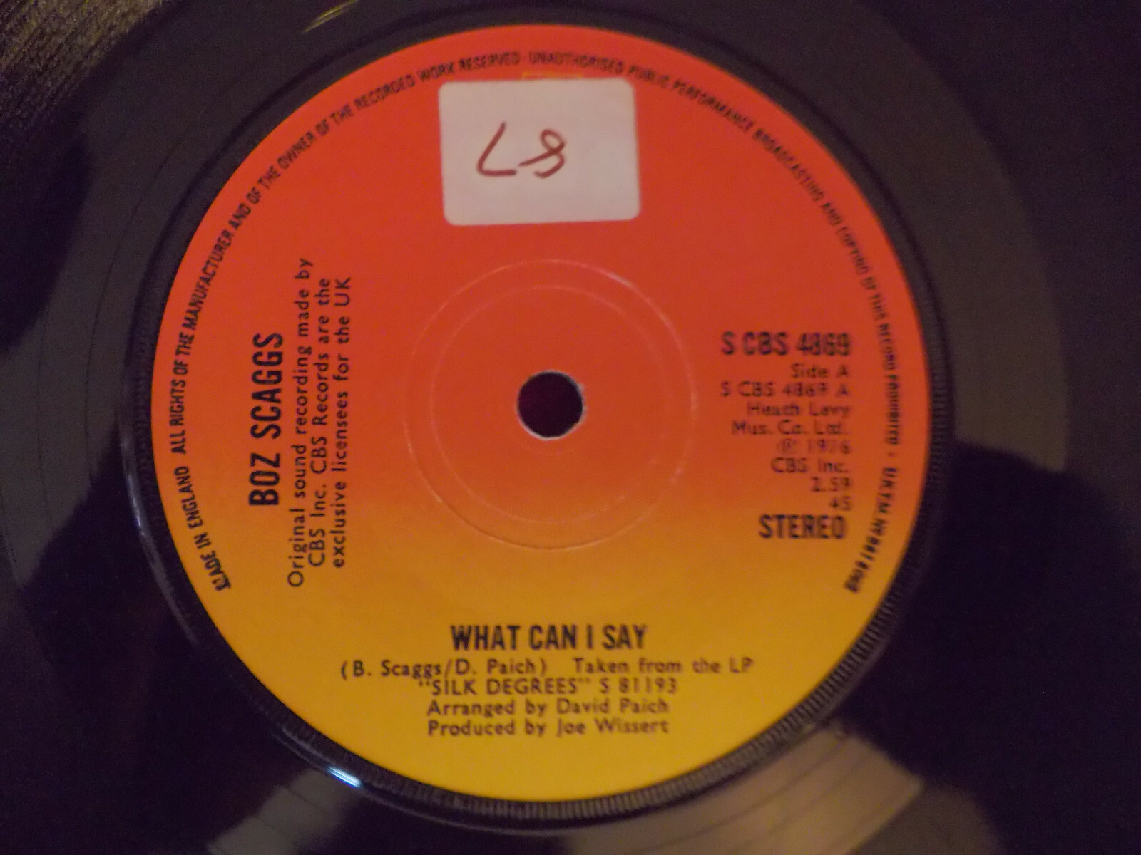 Boz Scaggs – What Can I Say / Harbor Lights | CBS Records S CBS 4869