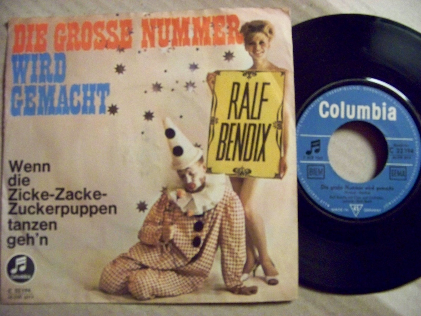 Ralf Bendix – Die grosse Nummer wird gemacht / Wenn die Zicke-Zacke-Zuckerpuppen tanzen geh'n – Columbia Records
