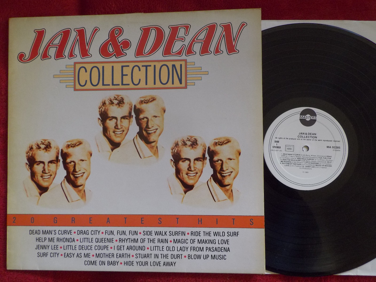 Jan & Dean – Collection 20 Greatest Hits (LP, Masters Records MA 92285, Niederlande, 1985)