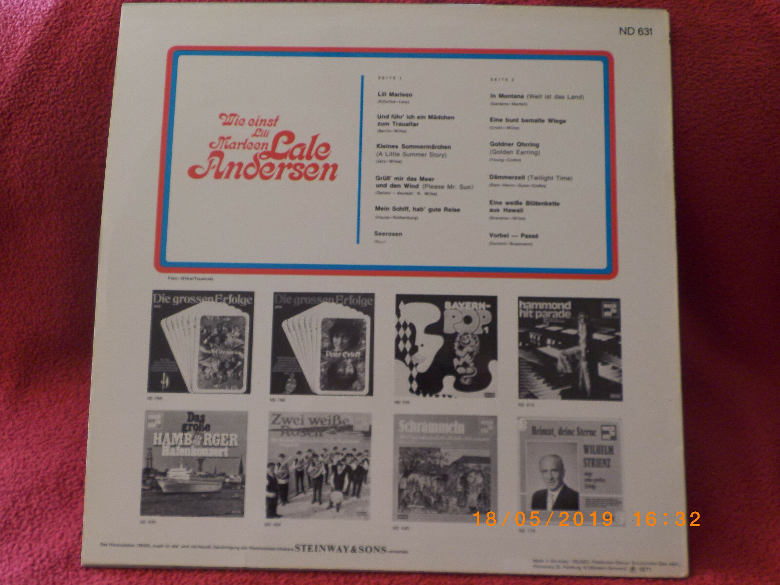Lale Andersen – Wie einst Lili Marleen | Decca LP, Bild 2