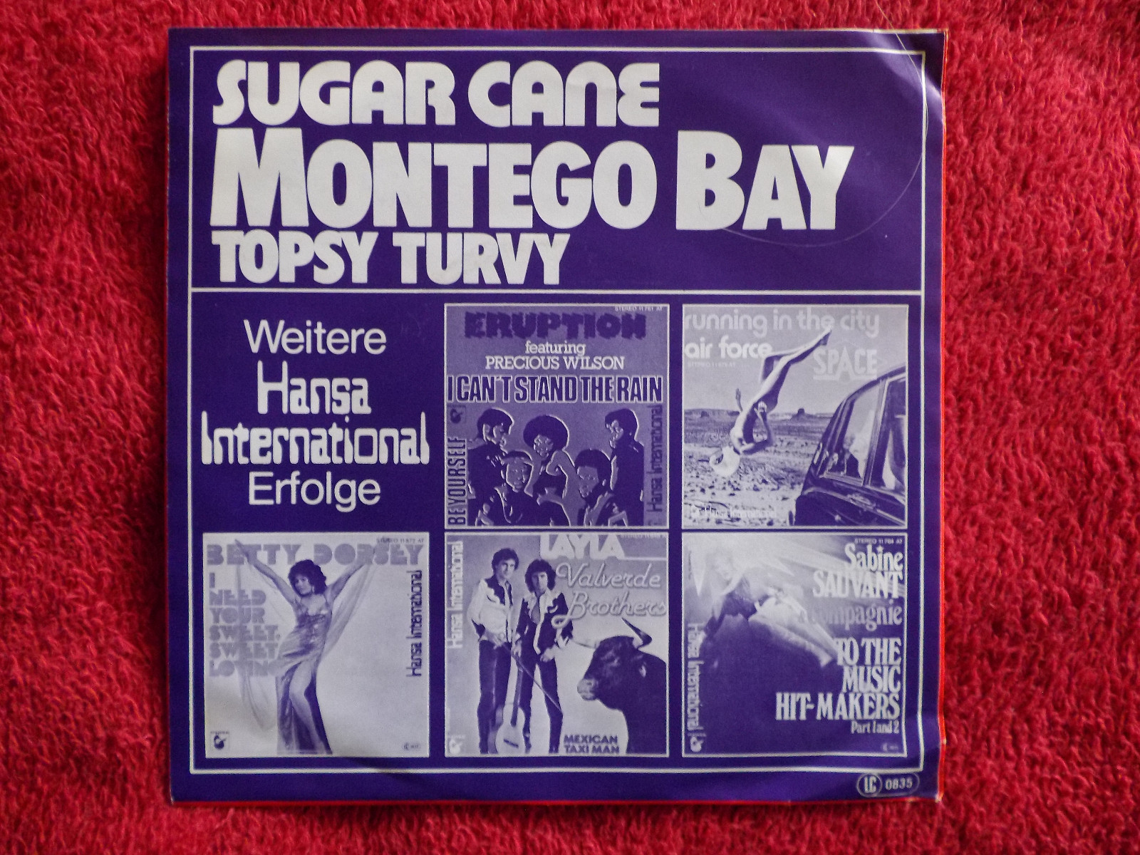 Sugar Cane – Montego Bay / Topsy Turvy | Hansa Records 15 764 AT, Deutschland, 1978, Bild 2