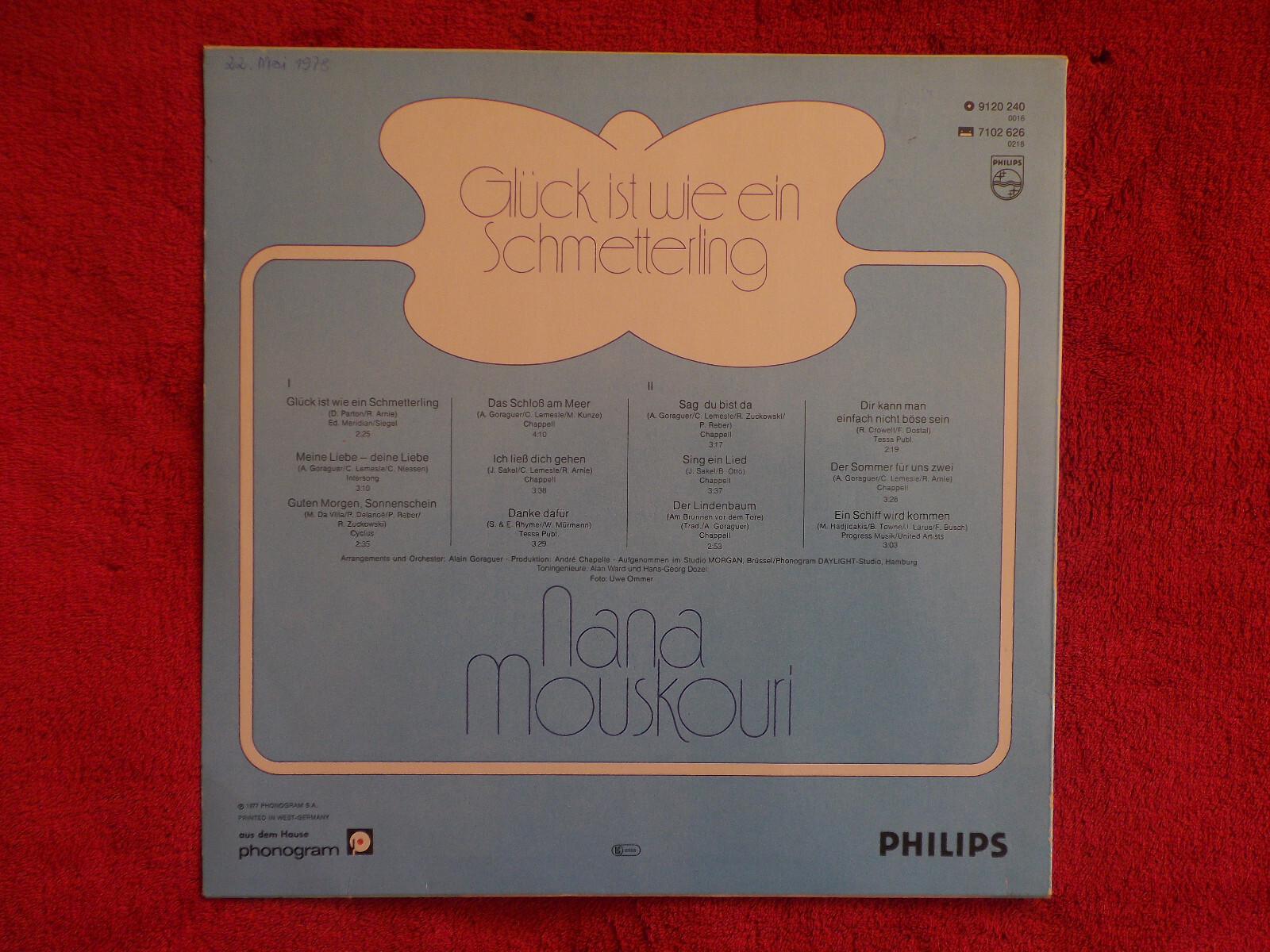 Nana Mouskouri – Glück ist wie ein Schmetterling | Philips LP, 1977, Bild 3