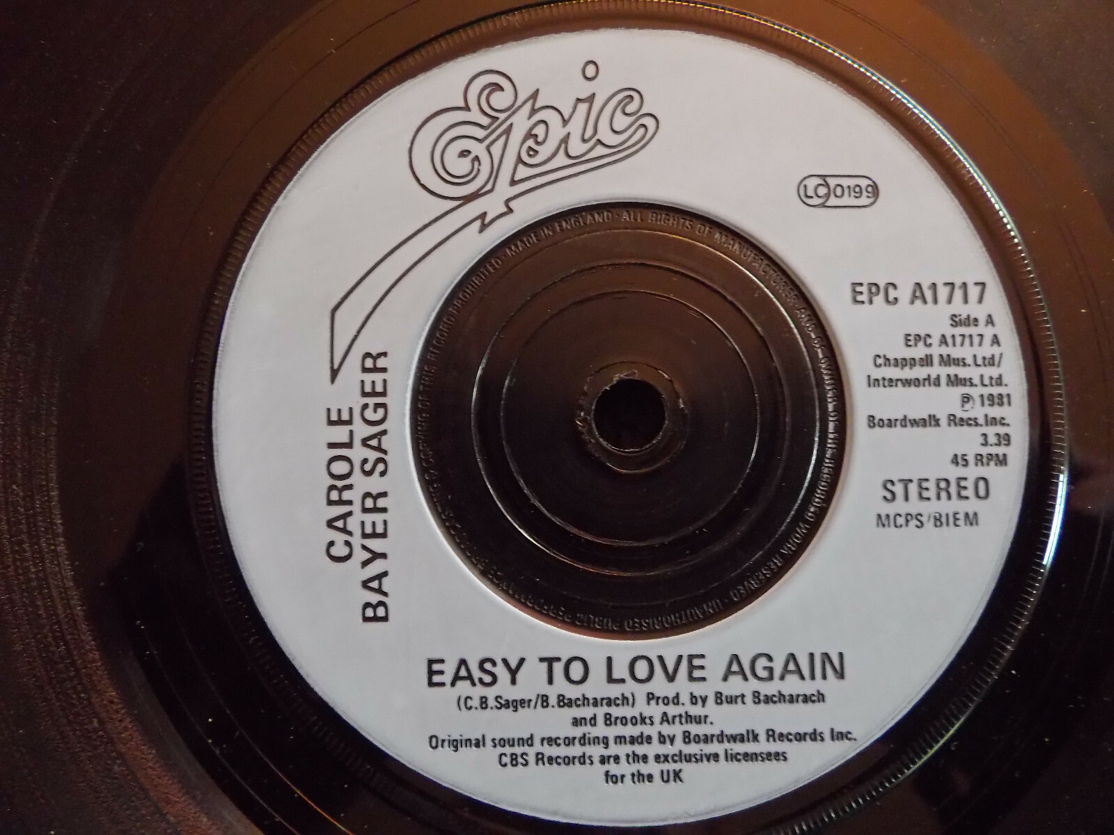 Carole Bayer Sager – Easy to love again / Wild again | Epic, 1981, UK 7″