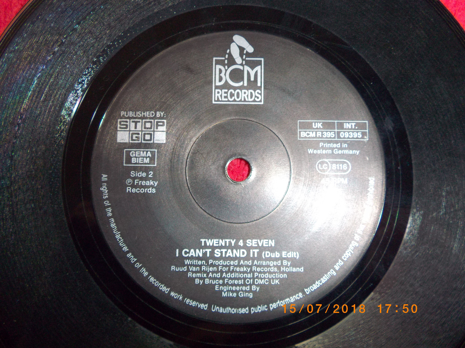 Twenty 4 Seven – I can´t stand it / 2 Versionen – BCM 09395, Bild 2