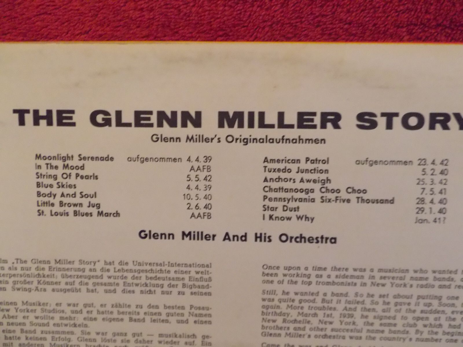 Glenn Miller – Glenn Miller Story | RCA Records LP, Bild 4