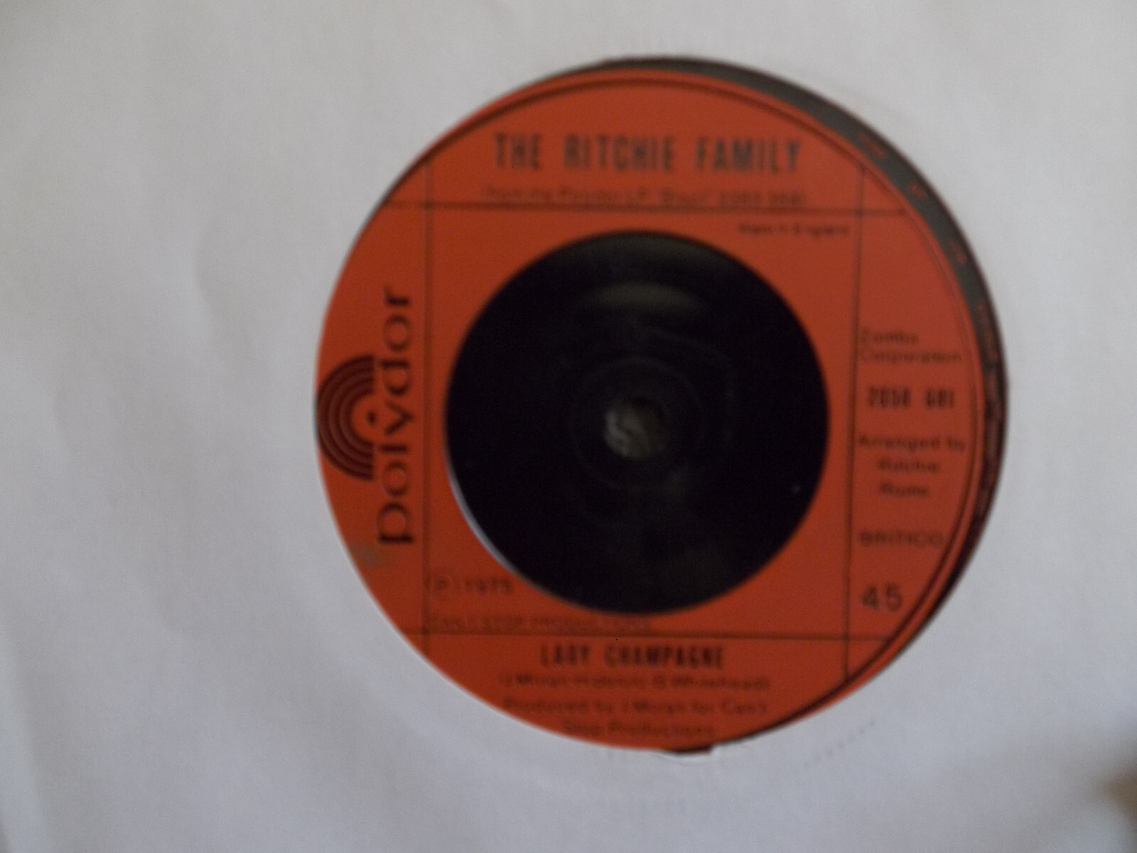 The Ritchie Family – I want to dance with you / Lady Champagne – Polydor 2058 681 (Single, 1975), Bild 2