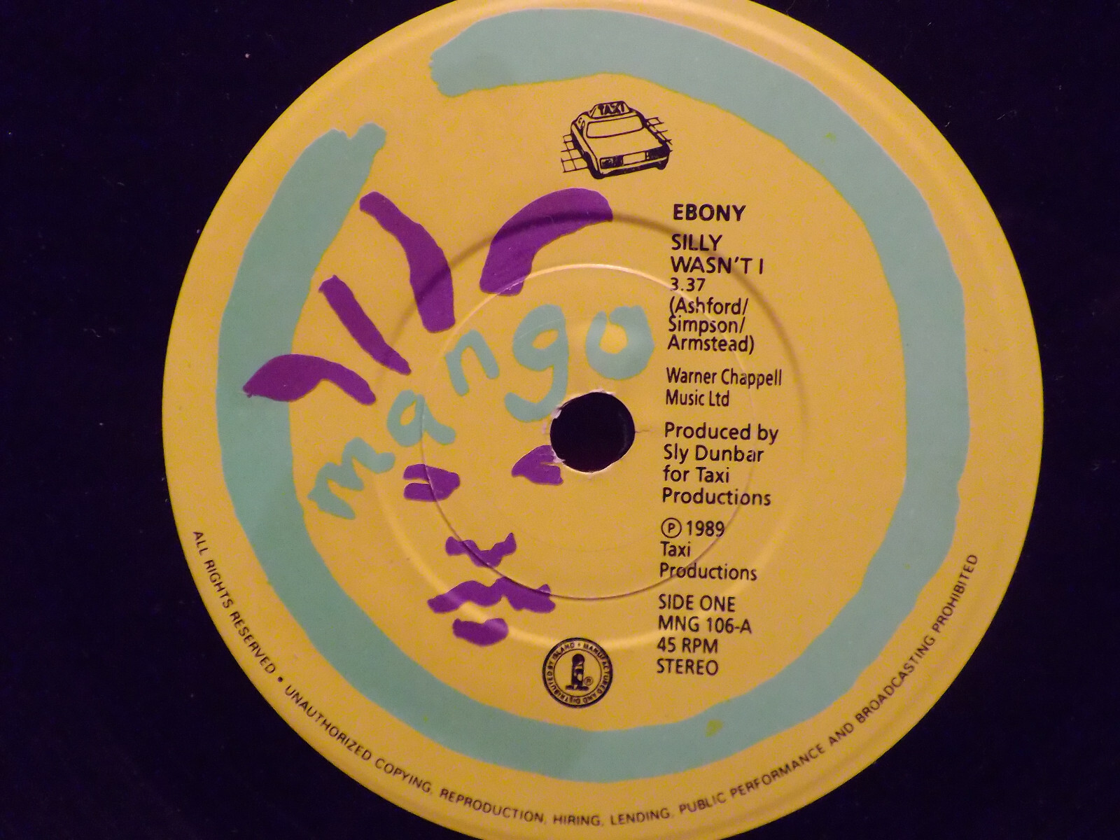 Ebony / Sly & Robbie – Silly wasn´t I / Back to base (Mango Records, MNG 106, 1989)