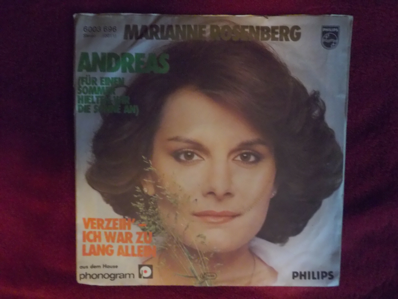Marianne Rosenberg – Andreas / Verzeih´ - Ich war zu lang allein | Philips 6003 696, Bild 3